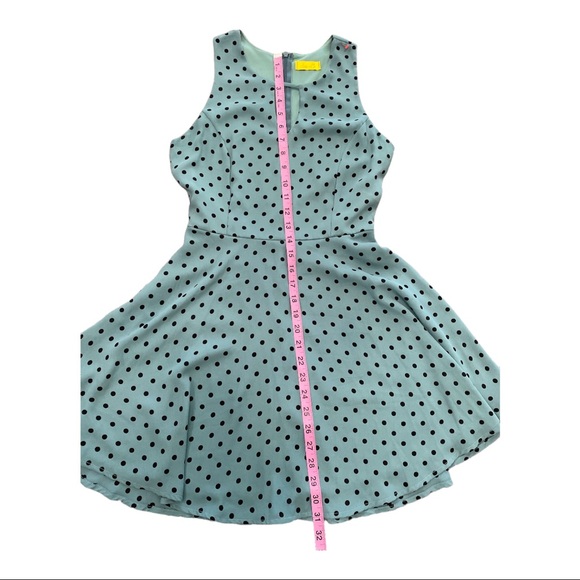 DEE ELLE Green Black POLKADOT Skater DRESS Small - Picture 3 of 5